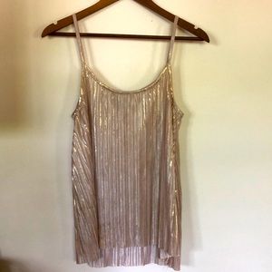 H&M Gold Pleated Tank Top